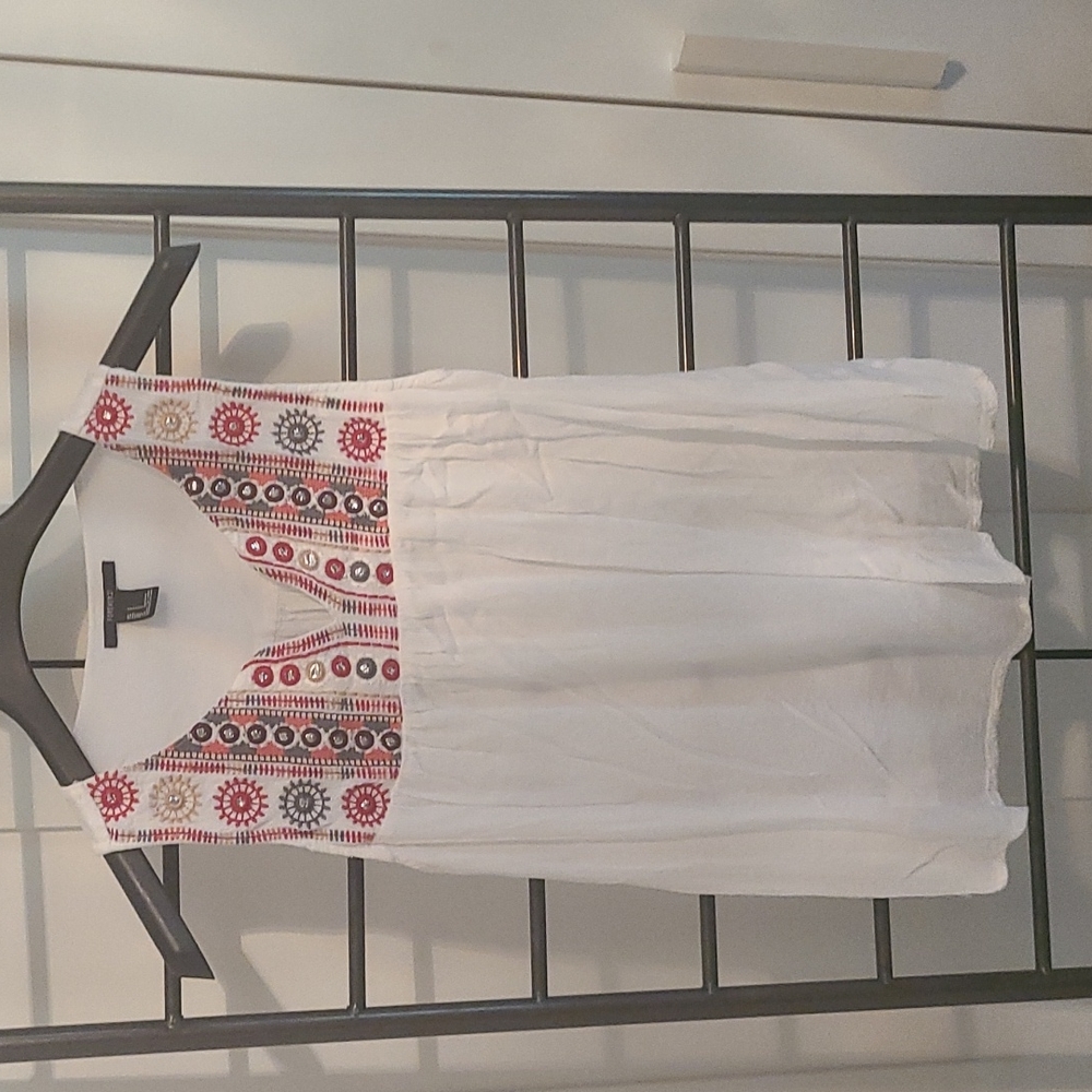 White dress tank with sequins